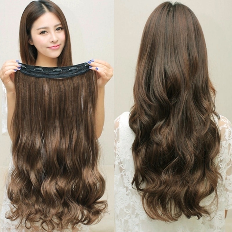 Extensiones de cabello rizado largo para mujer, postizo ondulado, mate, de alta simulación, 22 pulgadas, 55CM