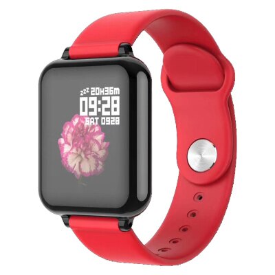 B57 tela colorida inteligente display freqüência cardíaca pressão arterial esportes pulseira ip67 à prova dip67 água informação push watch: red