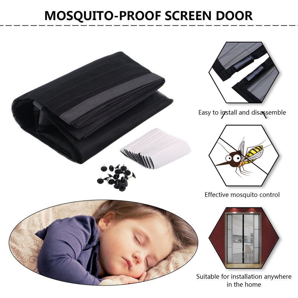 Big size Magnetic Attractable Anti Fly Mosquito Insect Curtain Soft Frame Screen Window Mesh Net Automatic Closing Door Screen