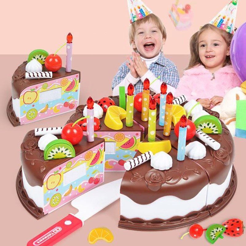 Cucina Giocattolo Torta Cibo Fai Da Te Giochi Di Imitazione di Frutta di Taglio del Giocattolo Di Compleanno Ragazze Dei Ragazzi del regalo per I Bambini Capretti Del bambino Educativi di plastica