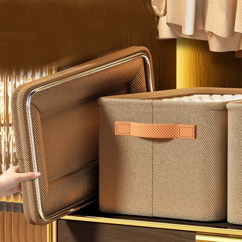Gray Clothing Storages Organizer Bins Storage Bins Storage Baskets for Shelves Fabric Storage Bins Closet Closet Shelf Organizer
