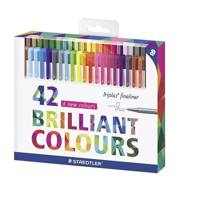 STAEDTLER 334 Triplus Fineliner bolígrafos brillantes colores lápiz de líneas finas rotuladores de arte/15/20/30/36/42/48 colores 0,3mm para pintura: 42 Colors Set