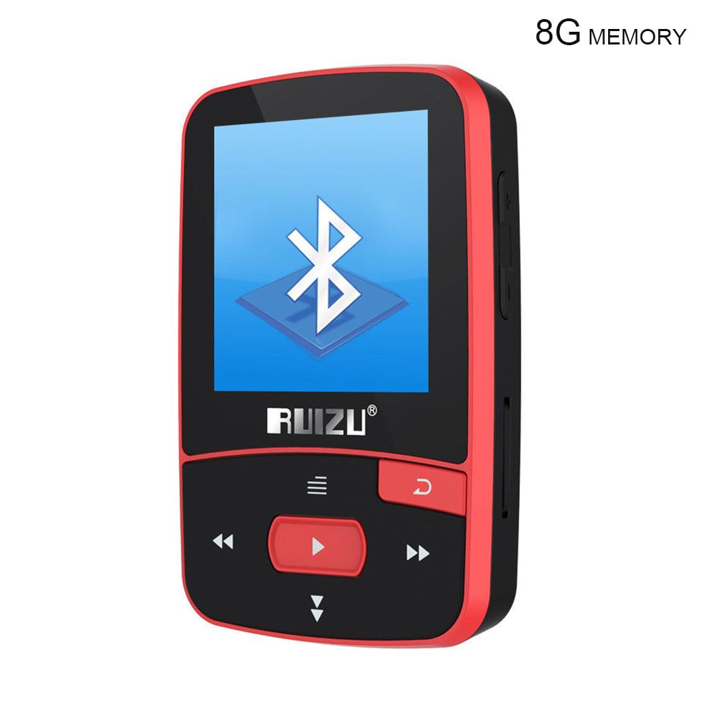 RUIZU-Mini reproductor Mp3 deportivo X50, 8Gb, para correr, música, con Radio FM/registro/E-Book, PK X06 X26: Rojo