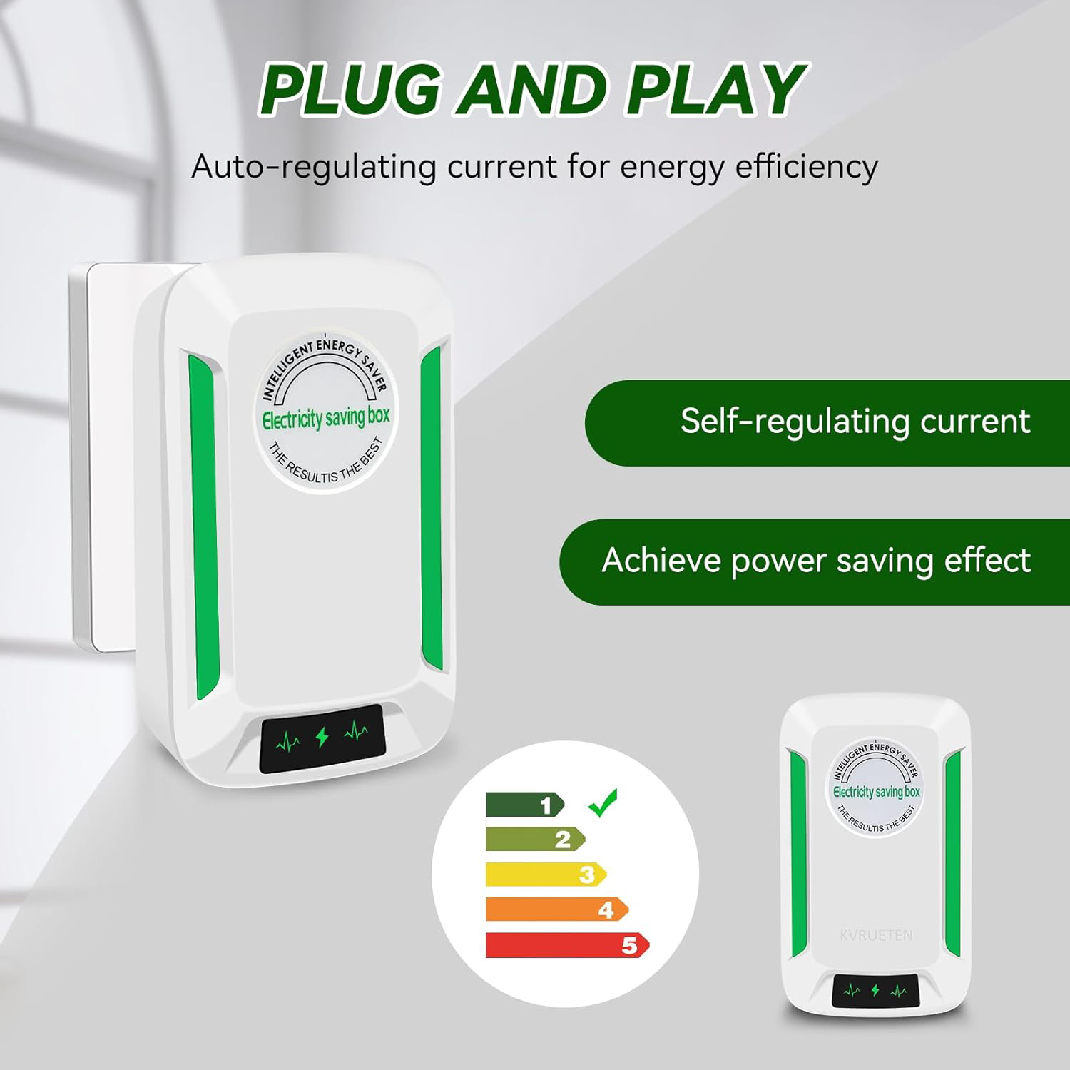 StopWatt Stromsparbox, Energiespargerät, Stecker-in-Spargerät für Zuhause, 90–250 V, uns/EU/UK, Steckeradapter, Energiespargerät