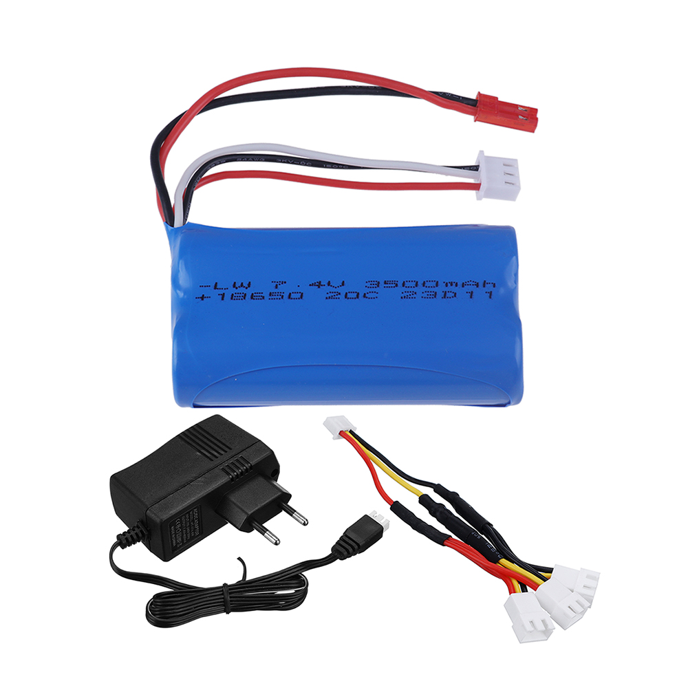18650 7.4V 3500mAh Li-ion Battery With JST Plug 2S for UDIRC UD1601 UD1602 UD1604 UD1607 SG1603 SG1604 RC Flat Sports Car Toys​: Orange