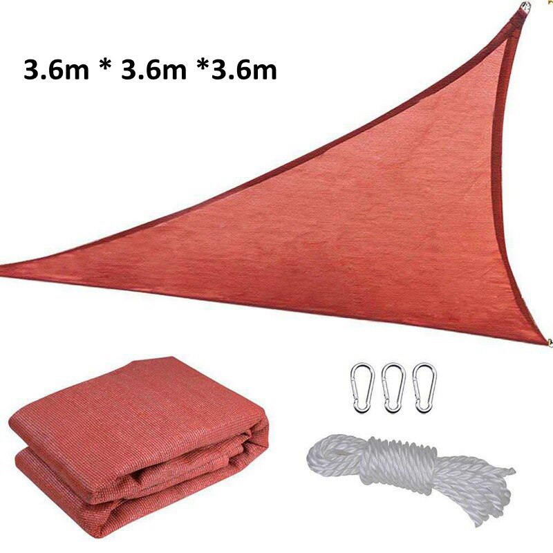 Thicken Triangular HDPE Sunshade Net Garden Sunscreen Cover Car Outdoor Sunblock Home Yard Canopy Awning Sun Shade Net: Burgundy
