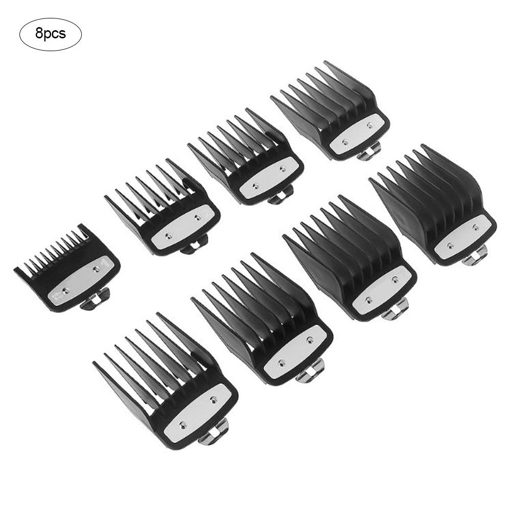 2/8/10pcs Cutting Guide Comb For Wahl Electric Trimmers With Metal Clip 3171-500-1/8in To 1in Set Black Guide Comb: 8pcs