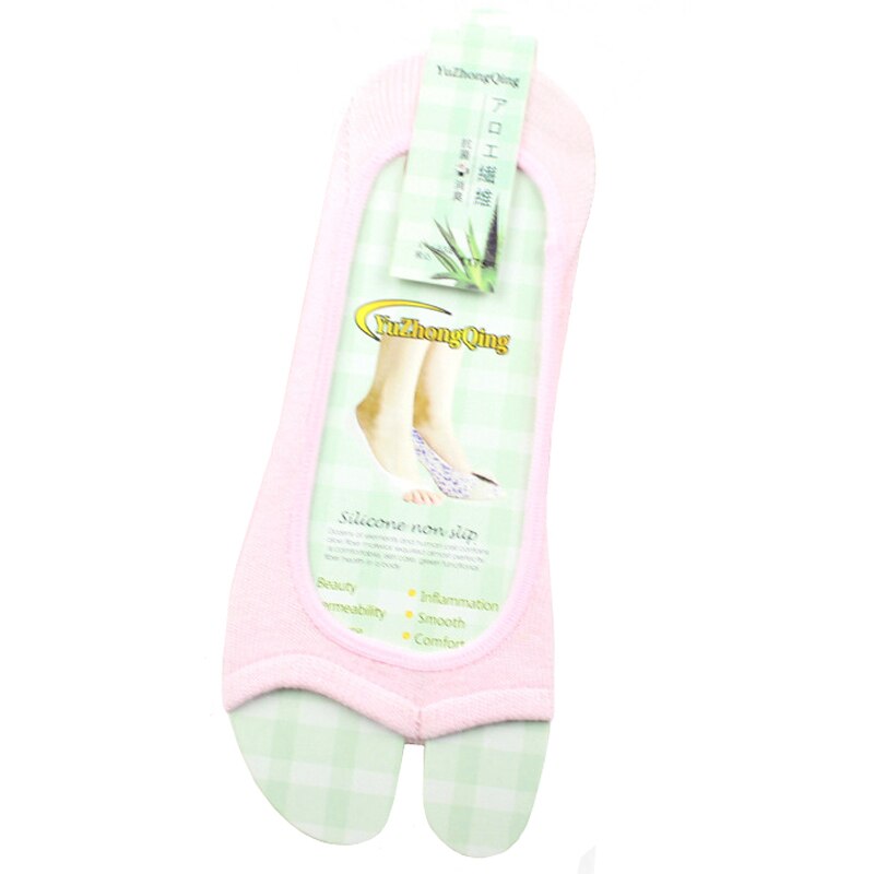 Calcetines invisibles de algodón antideslizantes para mujer, medias tobilleras de Color sólido, para verano, , CC8945: pink