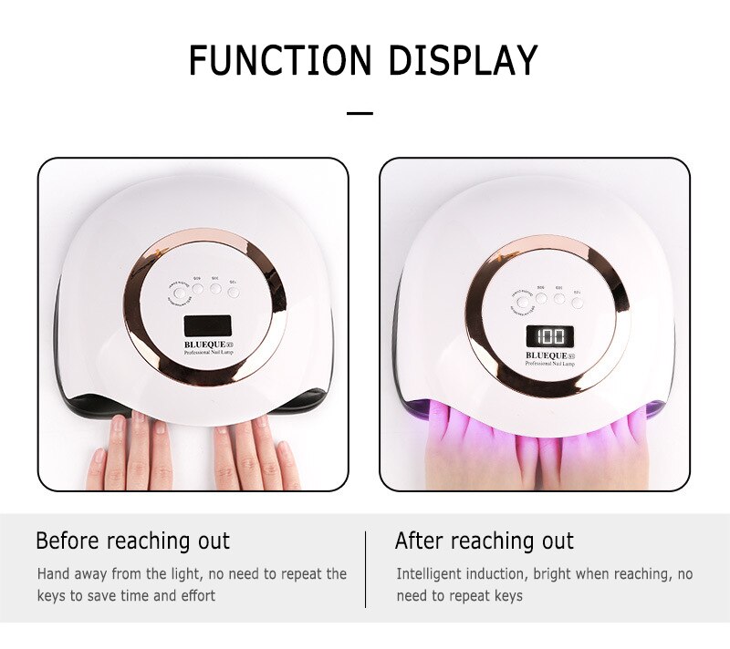 Uv Led Nagel Lamp Nagel Droger Gel Polish Professionele Snelle Uitharding Uv Licht 168W Gel Nagellak Met Motion sensing Lcd Display