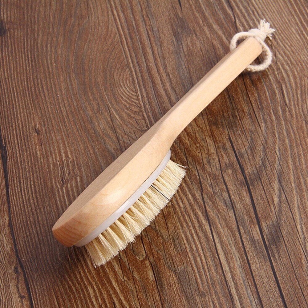 1PC Massager Bath Shower Back Spa Scrubber Brushes Dry Skin Exfoliation Brush Body Natural Bristle Wooden Brush