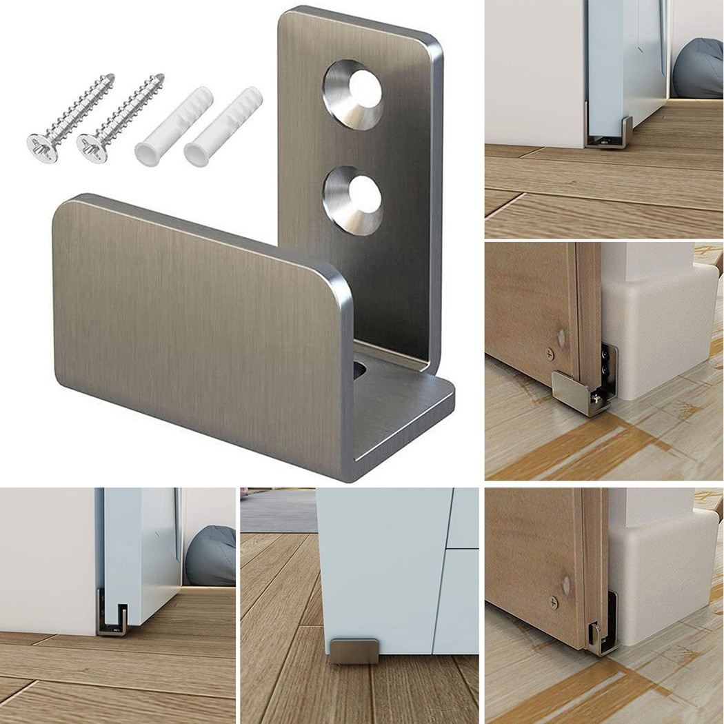 Adjustable Barn Door Floor Guide Stay Roller Rail Stopper For Bottom Sliding Door Hardware Mount Slide Rail Accessories