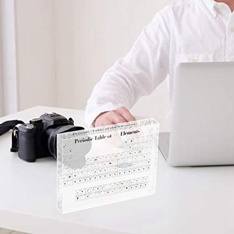 2PCS Acrylic Periodic Table Display with s Chemical Periodic Table Crystal Clear Desktop Display for Student