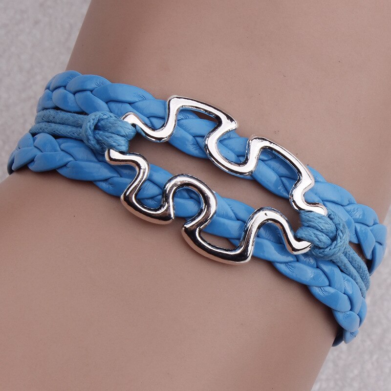 Neue Autismus Puzzle Armbinde unendlich Gewebt Armbinde Kreative Schmuck Frauen Anhänger Weihnachten: Himmel Blau