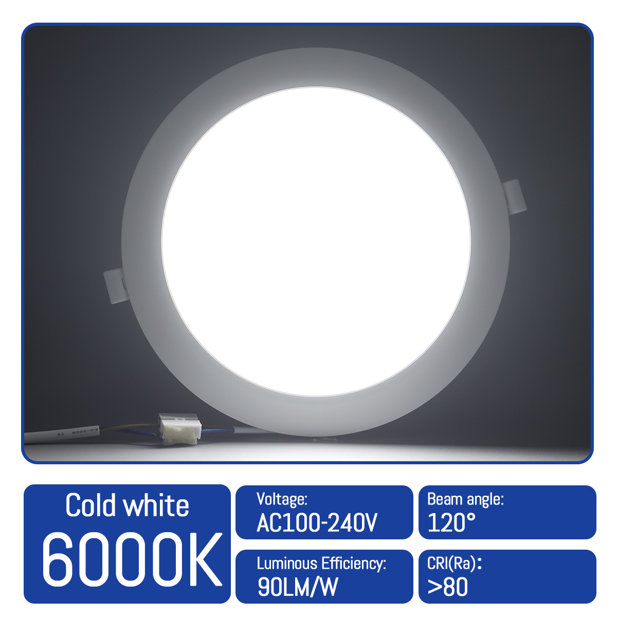Lámpara de techo empotrable LED de 8 piezas AC100V-240V 6W-24W sin parpadeo adecuada para cocina, sala de reuniones y dormitorio.: changeable / 6 W