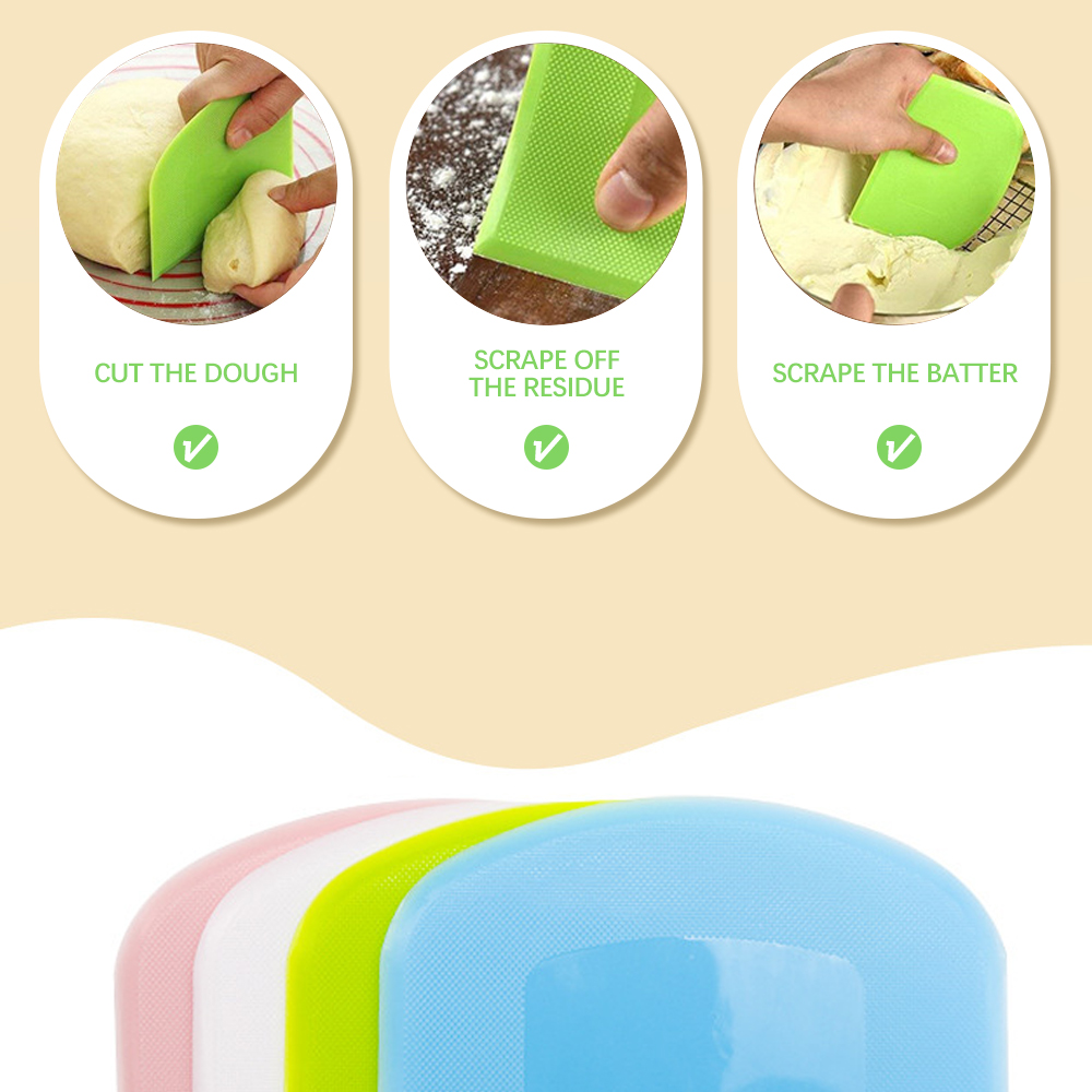 2 Stuks Cake Deeg Schraper Kom Voedselveilige Plastic Deeg Cutter Flexibele Bank Multifunctionele Voedsel Scrappers Voor Brood Deeg