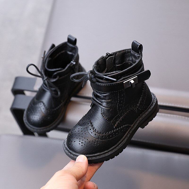 Cctwins Kids Laarzen Herfst Winter Baby Enkel Laarzen Baby Meisjes Mode Laarzen Kinderen Zwart Schoenen FB1877: Black / 8
