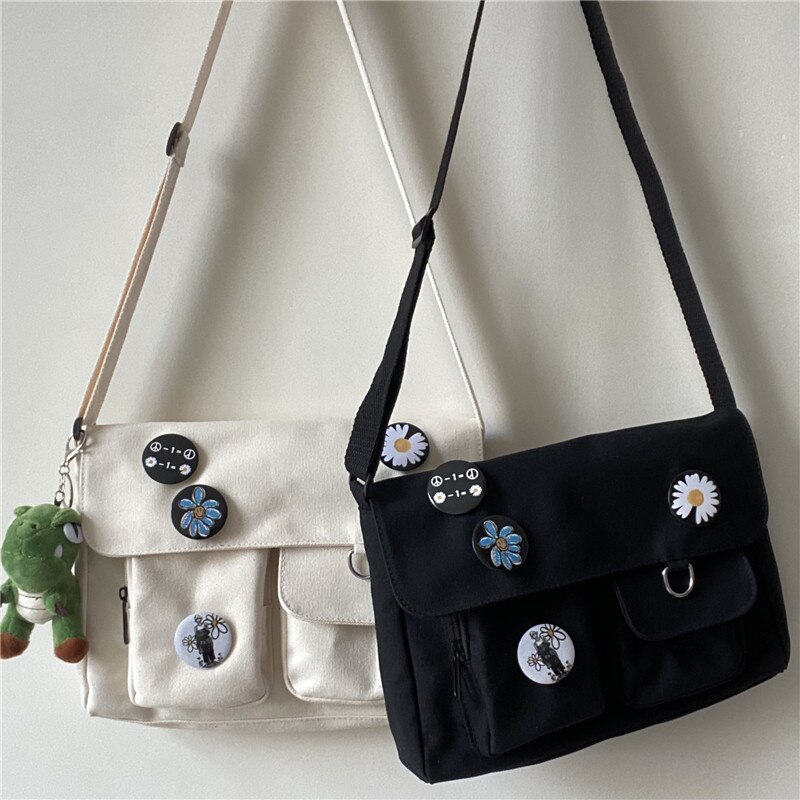 Canvas Tassen Winkelen Cross Bag Jeugd Casual Dames Grote Capaciteit Schoudertas Effen Kleur Vrouwen Messenger Bags