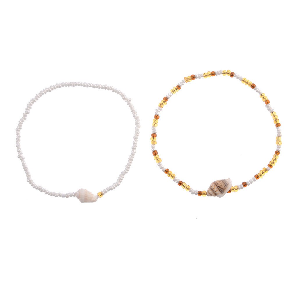 Mode Kleurrijke Kralen Enkelbandje Porceleinslak Shell Enkelbanden Voor Vrouwen Armband Op De Been Goud Zilver Kleur Boho Enkelbandje Voet sieraden