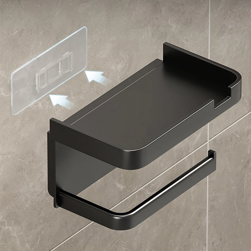 Toiletrolhouder Plastic opbergrek Keukenhanddoek Plaatsing van kruidenflessen Badkamer Muurrol papier Telefoonopslag