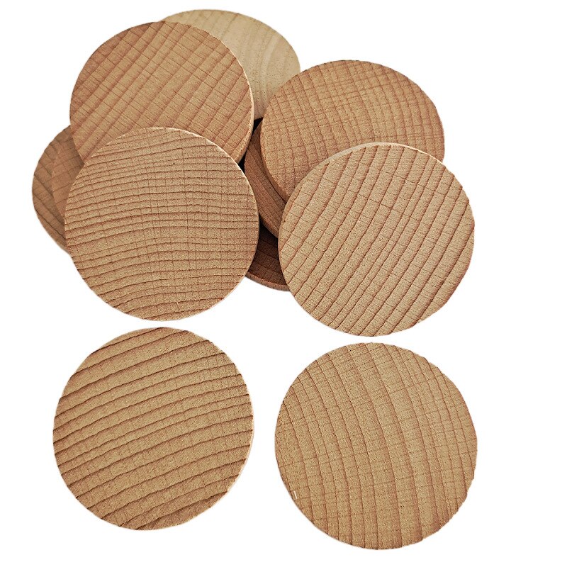 10-50 mm Hardwood Beech Round Wood Chips DIY Wood Crafts Wood Chips: 50mm 10pcs