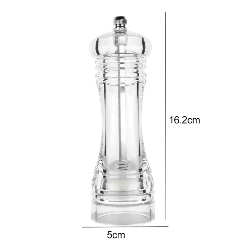 Acrylic Transparent Pepper Grinder Manual Pepper Grinder Ceramic Core Multi-purpose Seasoning Bottle For Kitchen Mills: L