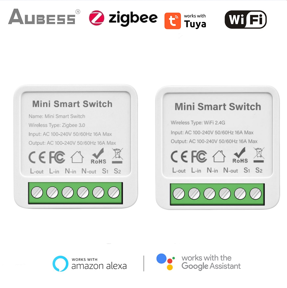 Tuya Zigbee/Wifi 1/2/3/4CH MINI inteligentny przełącznik dwukierunkowe sterowanie bezprzewodowy włącznik światła inteligentna automatyka domowa za pośrednictwem Alexa Google Home
