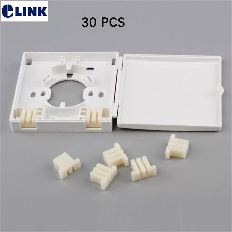 30 PCS ftth frontplatte ohne adapter SM MM ftth 2 port weiß farbe ABS Wand outlet 2 core 1 core faser optische gesicht platte 86