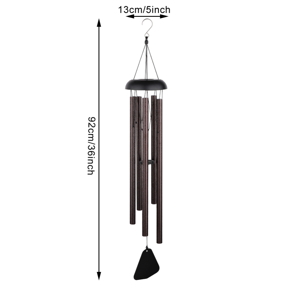 5 Tuned Metal Tubes Wind Chimes Outdoor Amazing Grace Music Sound 36inch Home Pendant