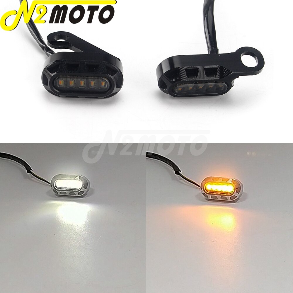 Mini clignotant LED CNC pour Harley Sportster 883, 1200, 48, 72, Super Low Roadster 2004 –: Black Smoke