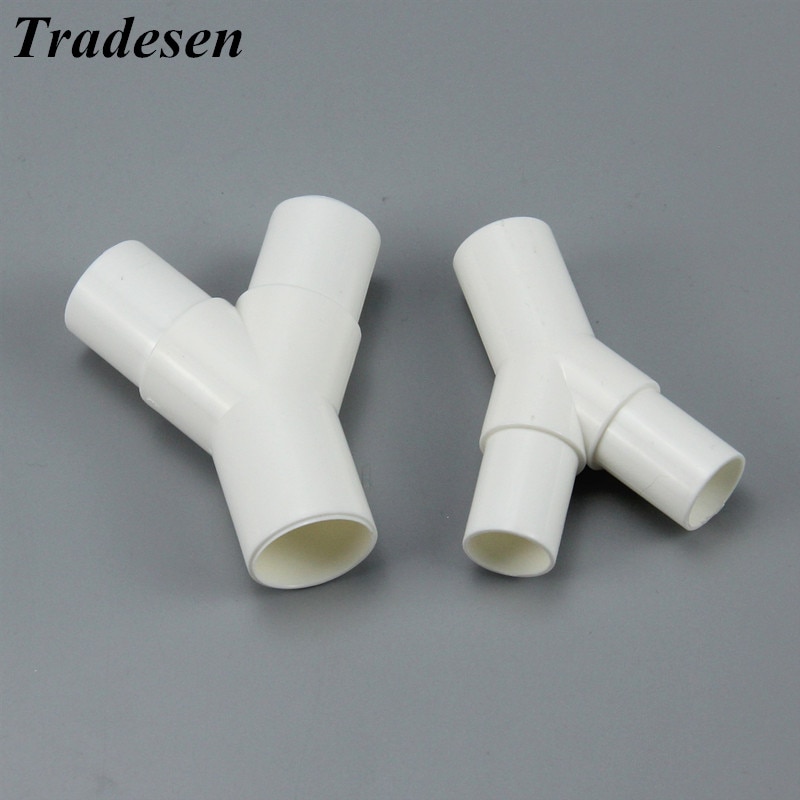 1 st pvc tradesen 16mm/20mm plast y-formad trevägsgaffel vattenrör y tee anslutning akvarie koppling upvc rör adapter