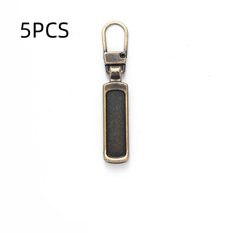 5 uds costura DIY cremallera desmontable cabeza cremallera tirar práctico bolso resistente bolso maleta mochila tienda: Zinc envejecido