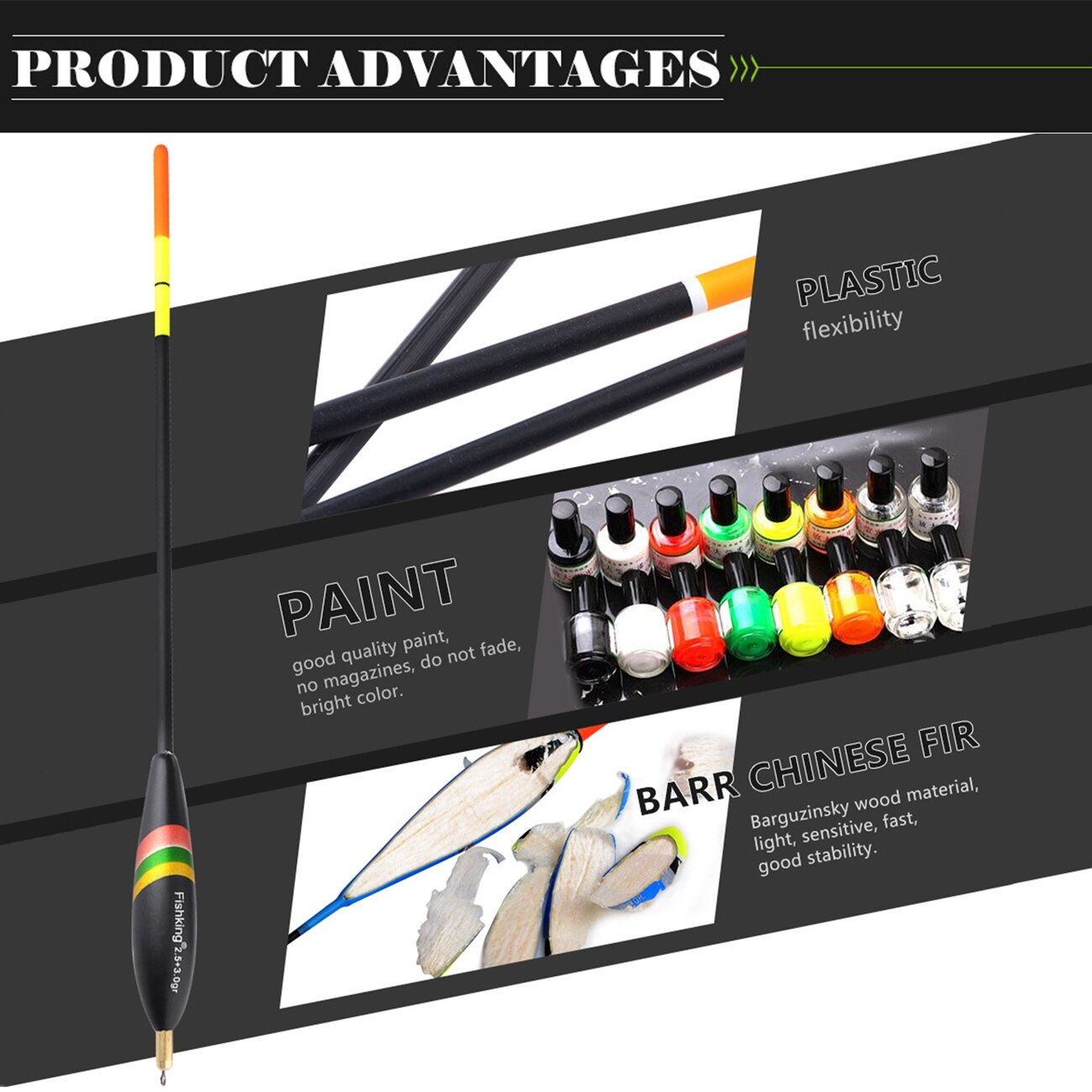 5Pcs Fishing Bobbers Balsa Float Cork Vertical Buoy Fishing Float for Carp Fishing Tackle Accessories