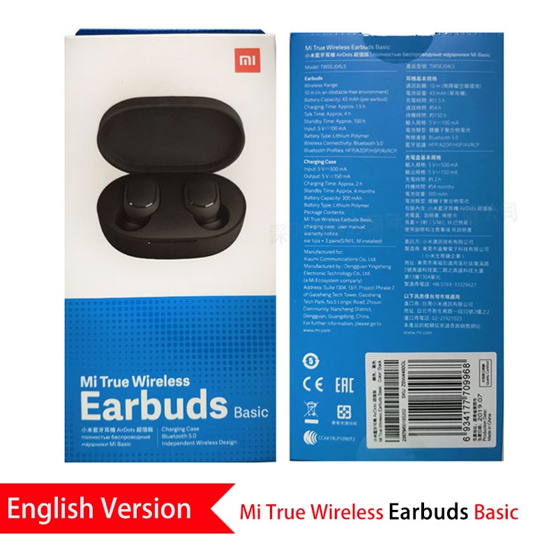 Originele xiaomi airdots redmi airdots tws draadloze oordopjes spraakbesturing bluetooth 5.0 ruisonderdrukking tikbediening