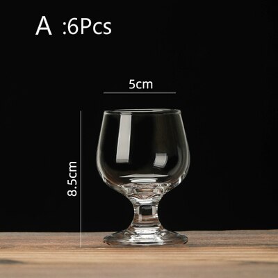 Cognac Brandy Glasstransparent Hoge Capaciteit Beker Rode Wijn Glas Scented Cup Pak Whisky Vodka Bar Restaurant Drinkbeker: A-6Pcs