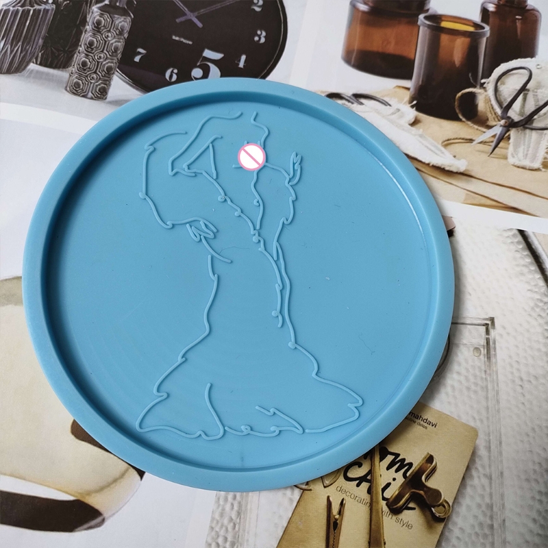 Diy Crystal Epoxy Silicone Mold Human Body Table Decorative Mirror Surface Silicone Mold Resin Coaster Placemat 16FF