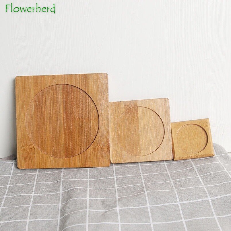 Bamboo Coaster Teaware Placemat Square Bamboo Pot Mat Anti-scald Heat Insulation Tea Coaster