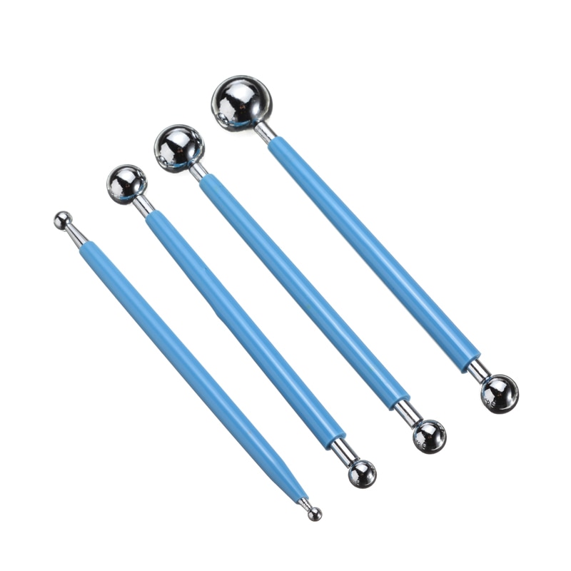 Shellhard 4x Modelling Ball Tool Set Polymer Clay Fondant Cake Decorating Nail Dotting For Nail Tools