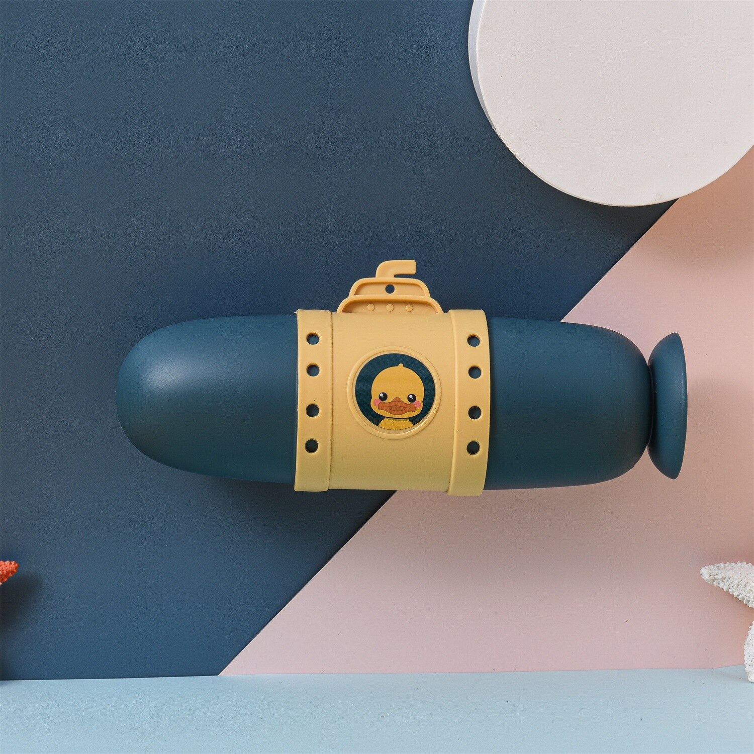 cartone animato sottomarino dente scatola Spazzolino Da Viaggio Scatola di Immagazzinaggio Portatile di Lavaggio della Tazza di Coppia Dente scatola impostato Da Viaggio Eco-amichevole Bocca tazza: blu