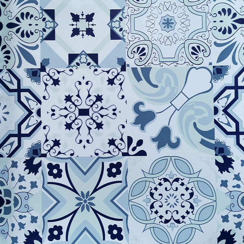 Glow 4u itseliimautuva vinyyli sininen laatta tapetti kontaktipaperi keittiöön kylpyhuoneen pöydän tiskille backsplash tarra: 45 cmx 10m