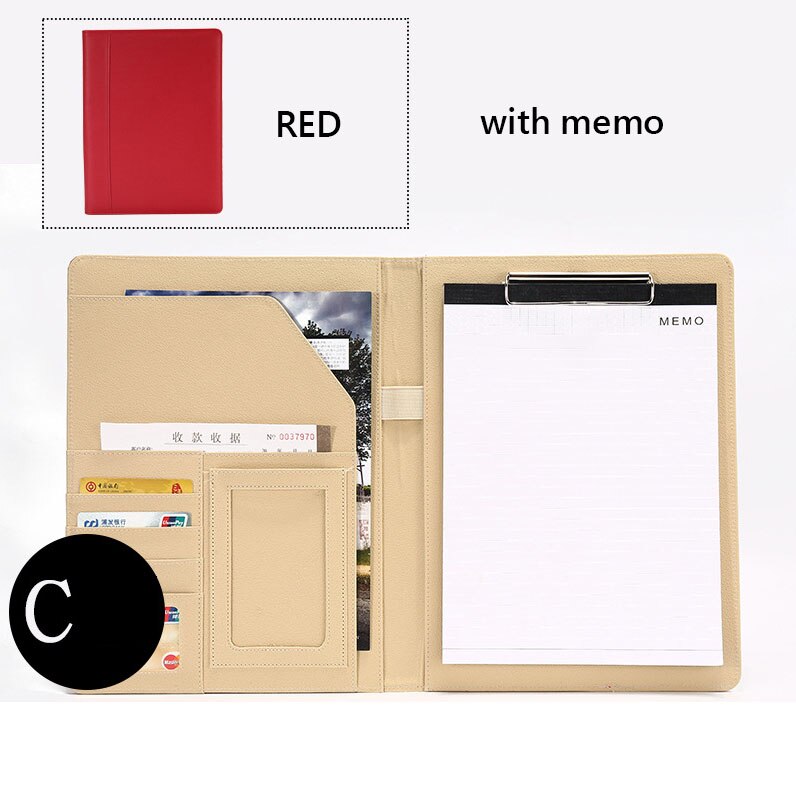 Datei Mappe A4 mit Taschenrechner Multifunktion Datei Papier Organizer Manager dokumentieren Pads Aktentasche Padfolio Tasche Geschäft Lieferungen: RedC