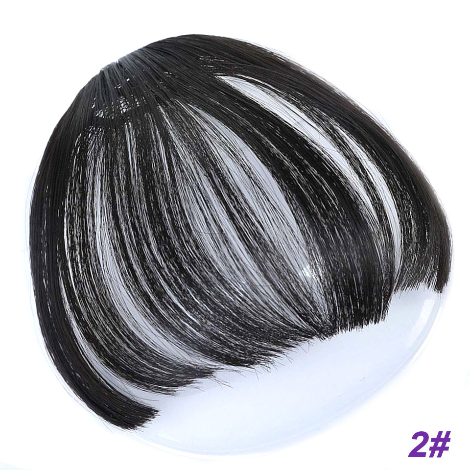 Flequillo romo sintético liso Natural LM, fibra de alta temperatura, marrón, flequillo completo con Clip para mujer con flecos de pelo de 6 pulgadas