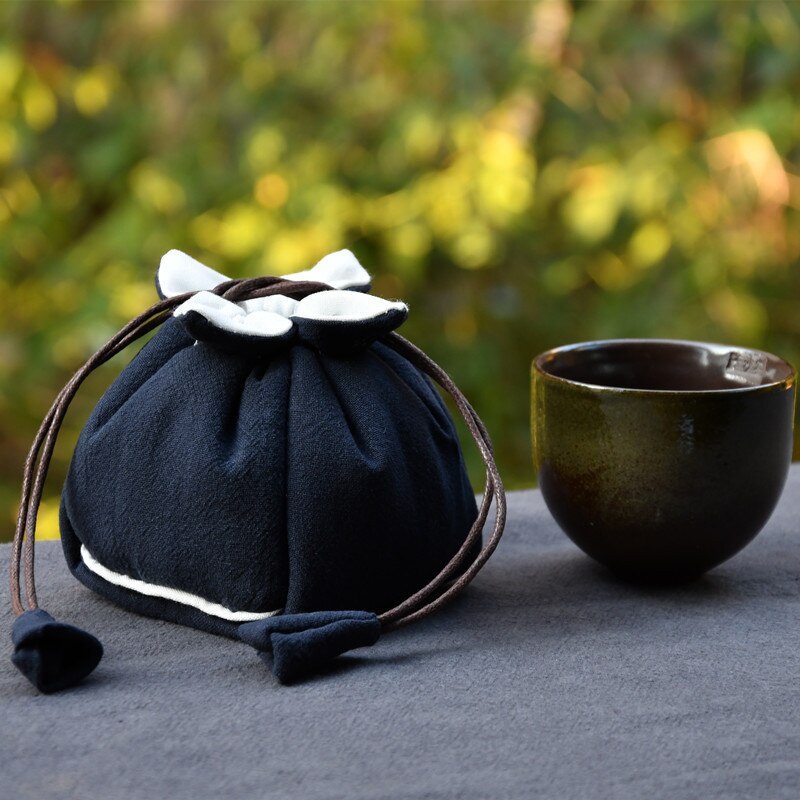 Travel Tea Pot cup Storage Bag Cotton Tea Cup Cloth Bag Solid Teaware protective jacket Outdoor Three Layer Tea Accessory ZH561