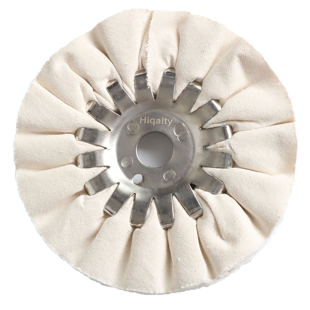 Hiqalty 5inch Airway Buffing Grinding Wheel White Cotton 125*16mm Metal Polishing Abrasive Wheels for Power-operated Grinders