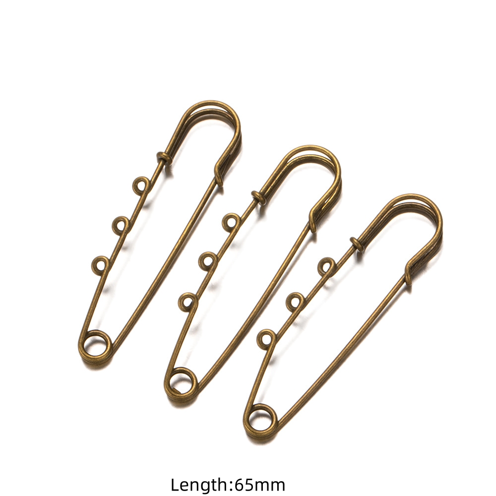 10/20 stücke 50/65/70mm Pflicht Sicherheit Metall Stift Verschluss 3 Löcher Für DIY Brosche Schmuck handwerk Machen Material Handwerk Zubehör: S / Grau