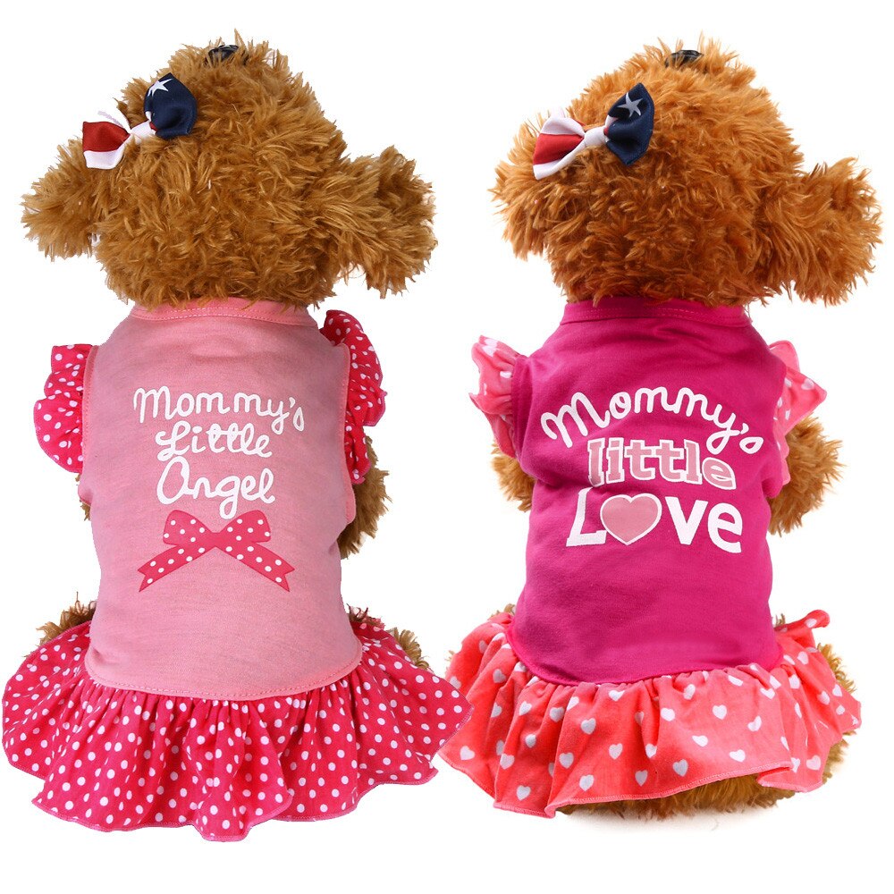 Clothes For Small Dogs Pet Puppy Small Dog Apparel Clothes Fly Sleeve Dress Dog Clothes Dress For Dogs Одежда Для Собак Мелких