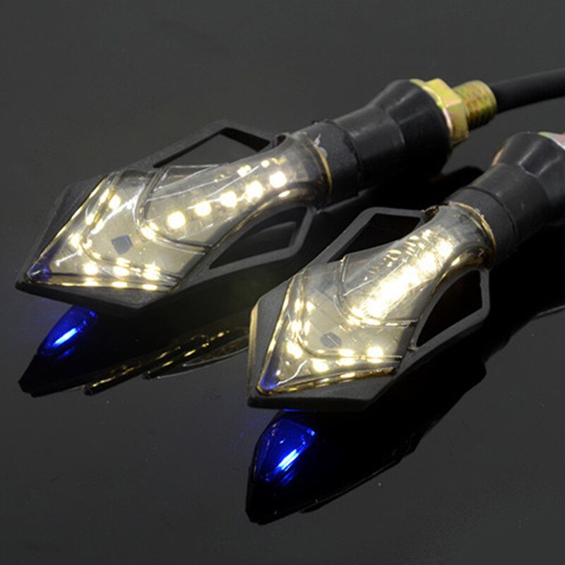 12V Motorcycle Double Color LED Signal Light Turn Signal Rear Indicator: White