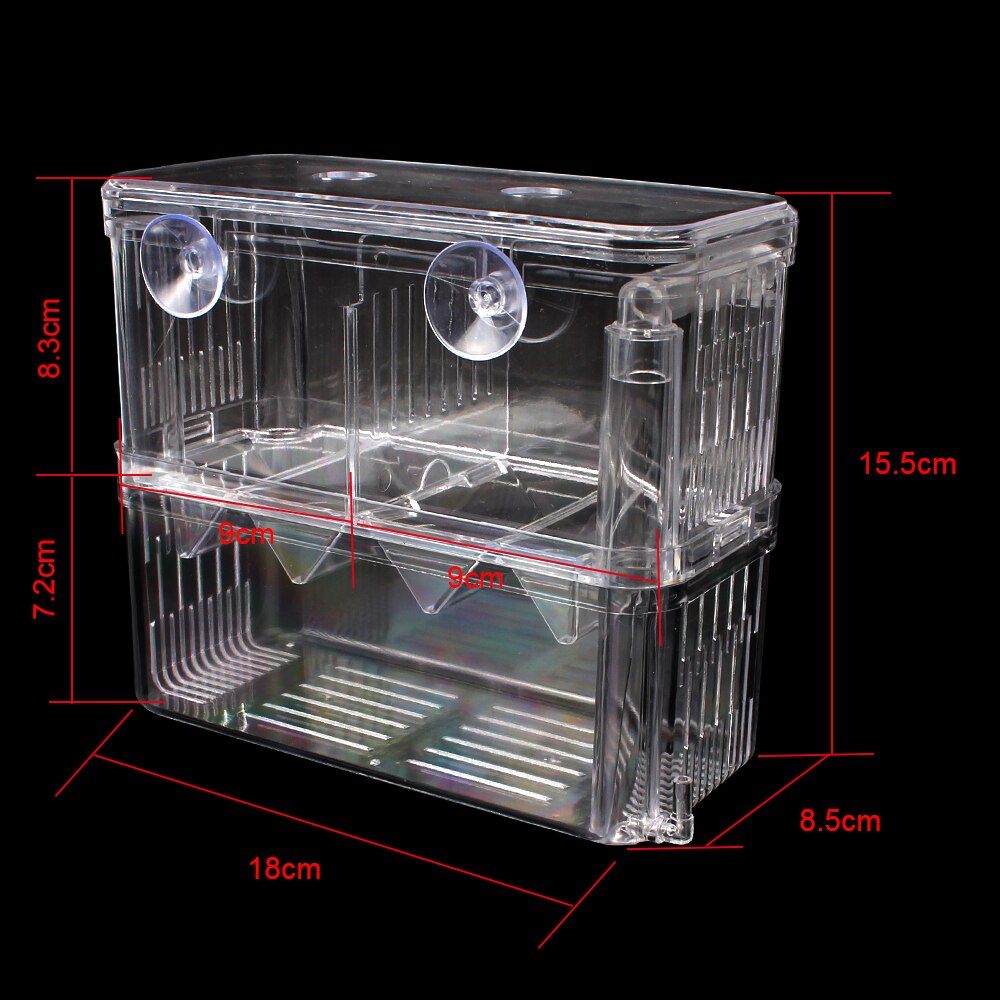 Double-Deck Transparent Aquarium Hatchery Breeder Isolation Box Incubator Holder Acrylic Fish Tank Breeding Aquarium Hatching