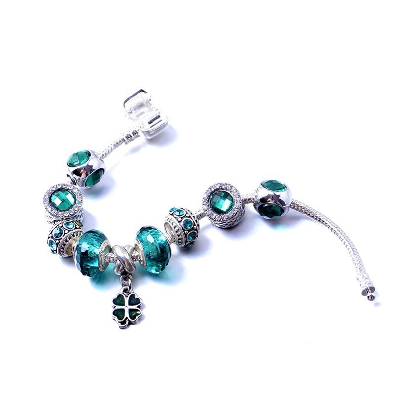 Charm armbånd kløver & glasperle smykker armbånd & armbånd berloque pulsera