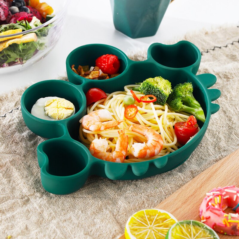 Baby Kommen Diner Platen Siliconen Zuig Feeding Servies Bpa Gratis Antislip Baby Gerechten Krab Voedsel Voeden Kom voor Kids