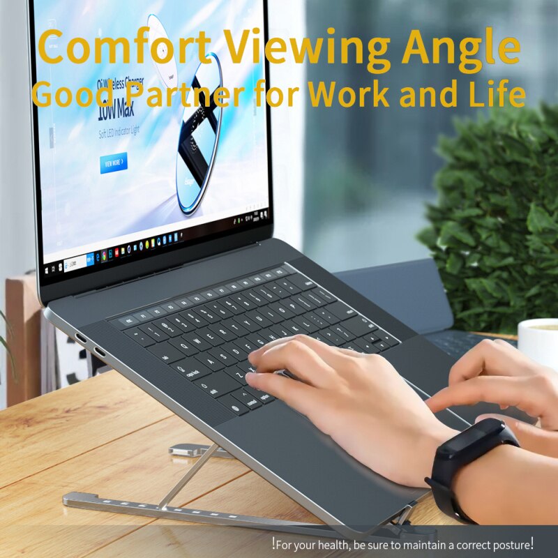 Verstelbare Opvouwbare Laptop Stand Houder Voor Macbook Pro Notebook Draagbare Aluminium Computer Bureau Kantoor Tafel Pc Base Beugel